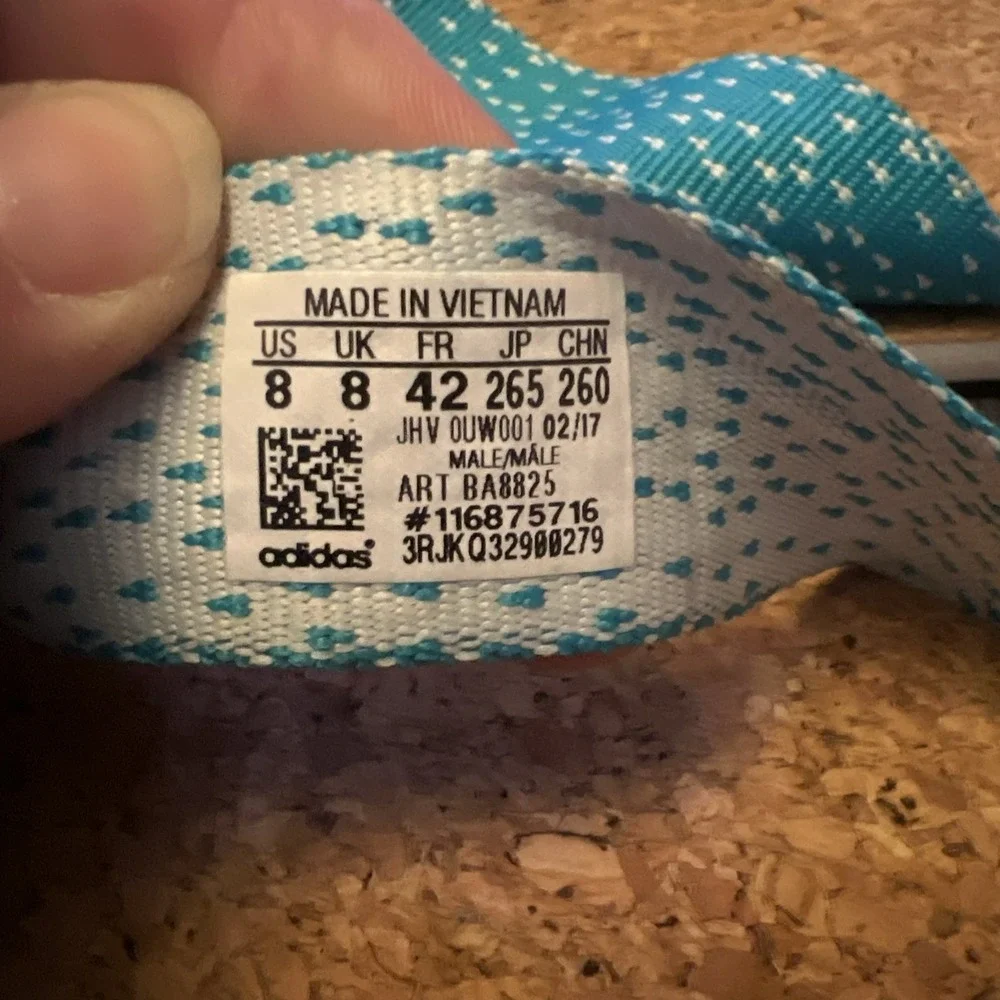 adidas eezay Parley Slides BA8825 Men Sz US 8 Women Sz 10.5 Chalk White & Teal
